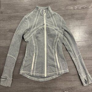LULULEMON Size 8 GHOST Herringbone Classic Define Jacket Gray/Cream
